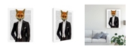 Trademark Global Fab Funky Fox in Evening Suit, Portrait Book Page Canvas Art - 15.5" x 21"